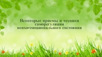 Некоторые приемы и техники саморегуляции психо -эмоционального состояния