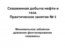 Скважинная добыча нефти и газа. Практическое занятие № 5