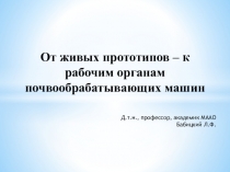 От живых прототипов – к рабочим органам почвообрабатывающих машин
Д.т.н.,