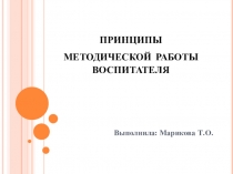 принципы методической работы воспитателя