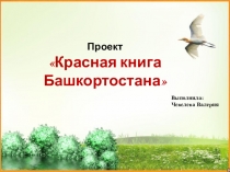 Проект Красная книга Башкортостана
Выполнила:
Чевелева Валерия