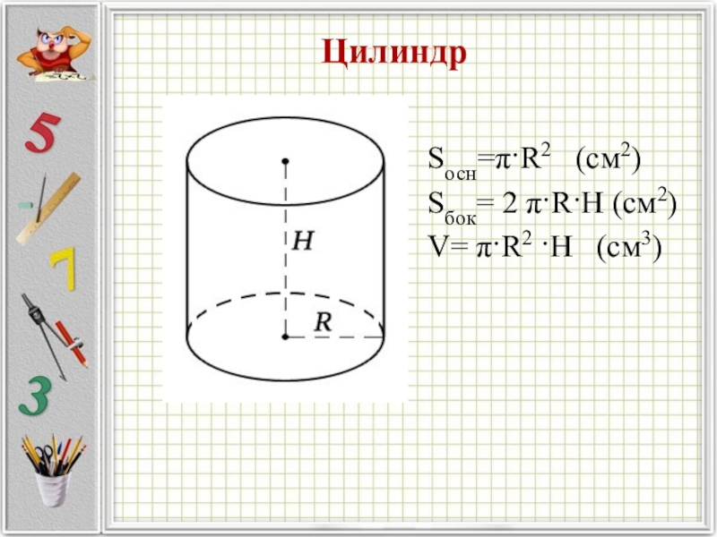 Цилиндр формулы. Sосн цилиндра. Основные формулы цилиндра. S осн цилиндра.