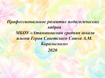 Профессиональное развитие педагогических кадров МБОУ Атамановская средняя