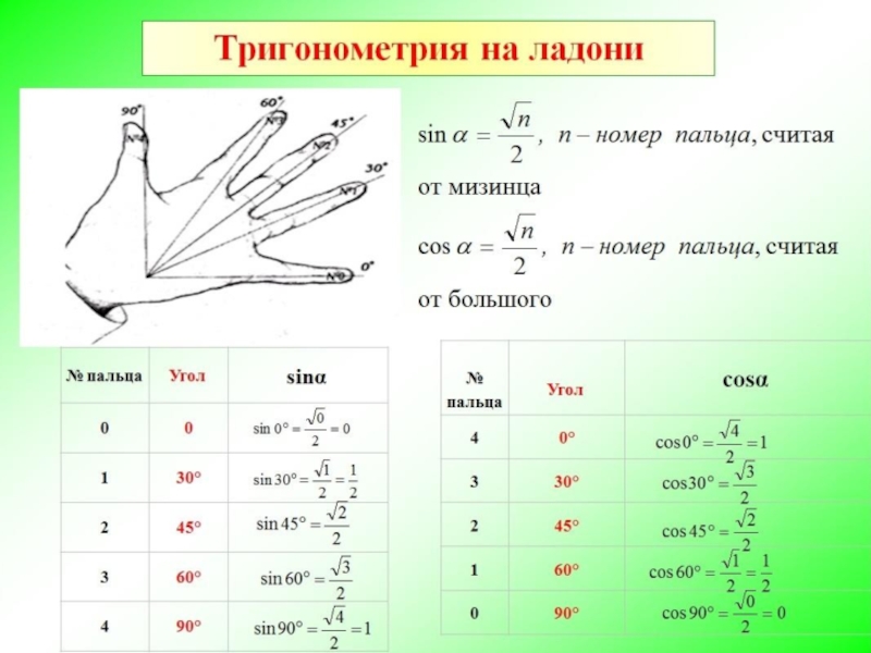 Синусы и косинусы презентация