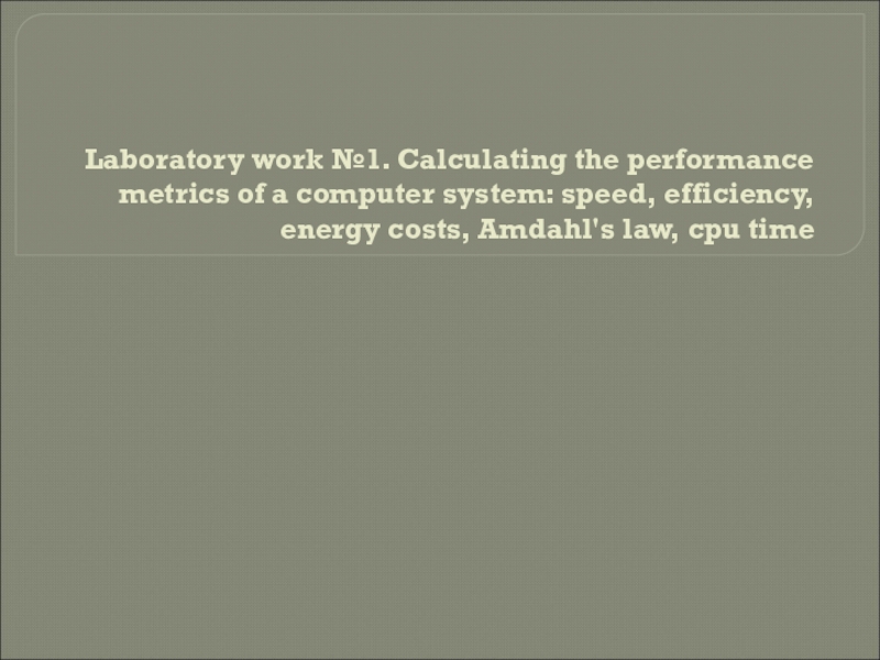 Laboratory work №1. Calculating the performance metrics of a computer system:
