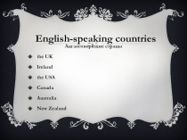 E nglish - speaking countries