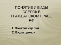 Понятие и виды сделок в гражданском праве РФ