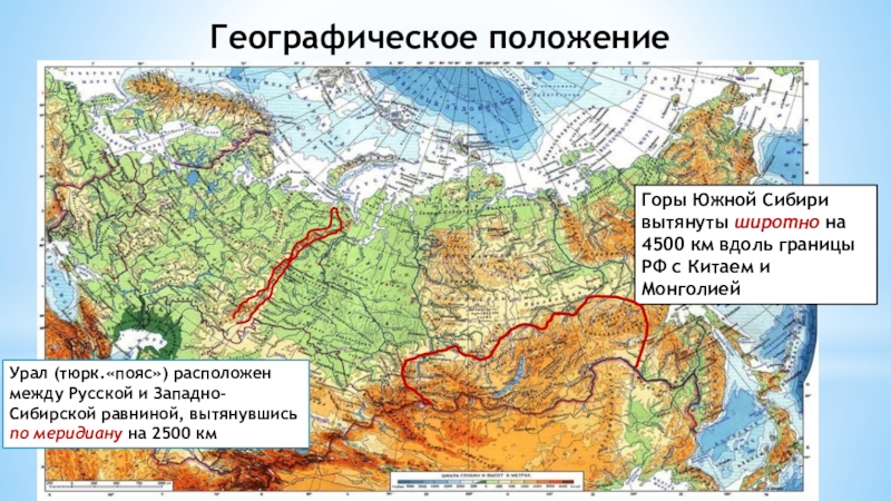 Карта горы южной сибири 8 класс