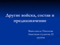 Другие войска, состав и предназначение