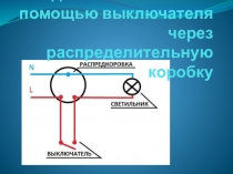 Подключение лампы с помощью выключателя через распределительную коробку