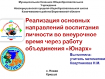 Реализация основных направлений воспитания личности во внеурочное время через