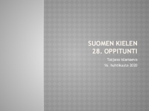 Suomen kielen 28. oppitunti