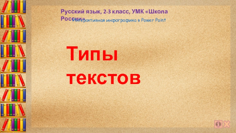 Типы текстов
Русский язык, 2-3 класс, УМК Школа России
Интерактивная