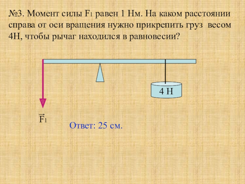 В равновесии ли находится рычаг изображенный на рисунке