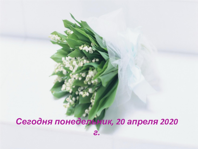 Презентация Сегодня понедельник, 20 апреля 2020 г