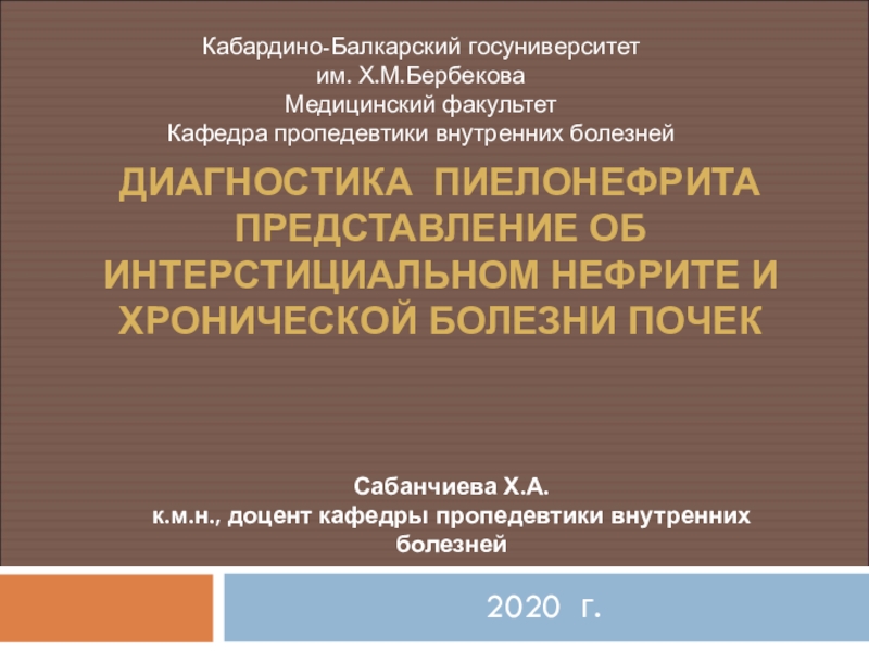 Диагностика пиелонефрита представление об интерстициальном нефрите и