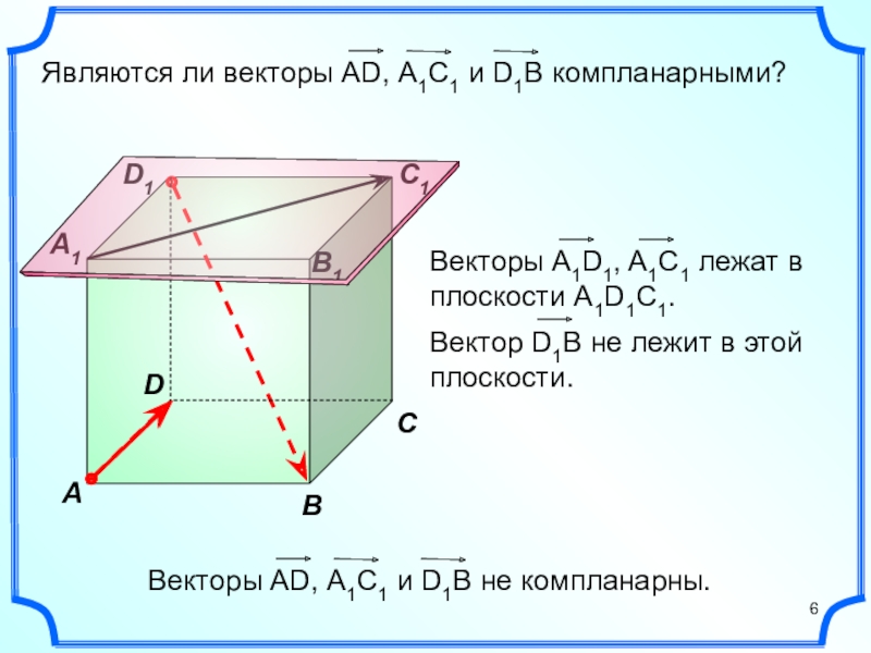 Дать определение компланарных векторов рисунок