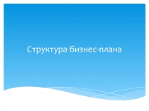 Структура бизнес-плана