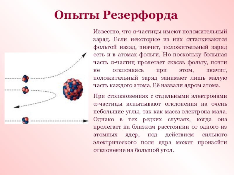 Частицы атома имеющие положительный заряд. Резерфорд атомное ядро. Опыт Резерфорда атомная модель атома Резерфорда. Модели атомов опыт Резерфорда 9 класс. Опыт Резерфорда с Альфа частицами.