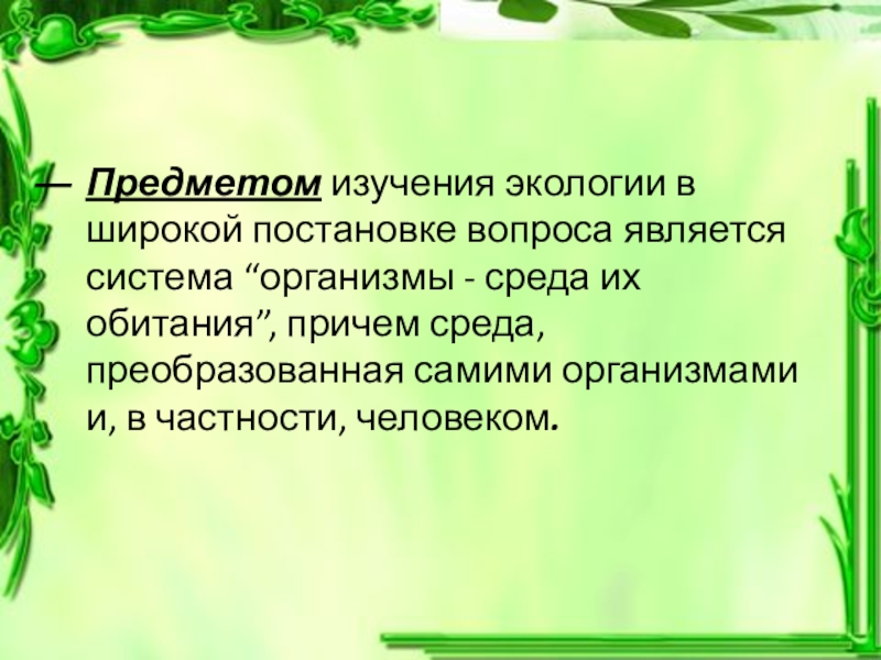 Презентация что изучает экология 11 класс