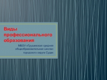 Виды профессионального образования