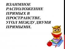 Взаимное расположение прямых в пространстве. Угол между двумя прямыми