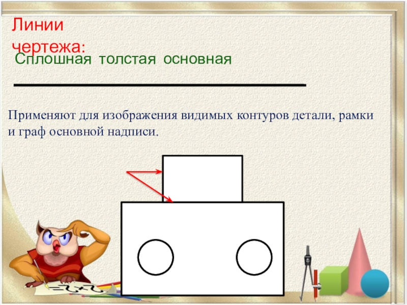 Какая линия применяется для изображения видимого контура предмета