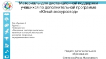 Материалы для дистанционной поддержки учащихся по дополнительной программе