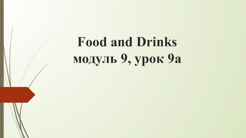 Food and Drinks модуль 9, урок 9а