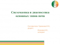 Систематика и диагностика основных типов почв
Составители : Чуманова Н.Н.,