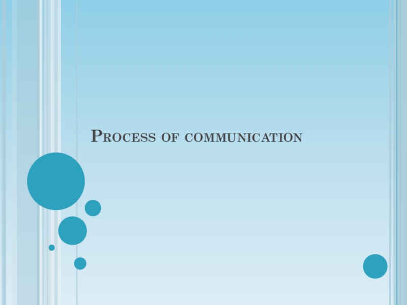 Презентация Process of communication