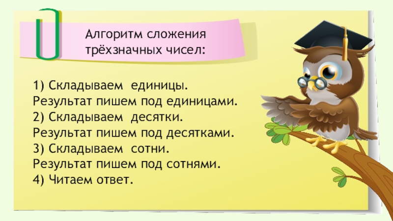 Алгоритм письменного вычитания трехзначных чисел 3 класс школа россии презентация