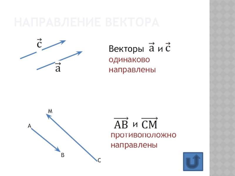 Противоположно направленные векторы. Направление вектора. Одинаково и противоположно направленные векторы. Одинаково направленные векторы. Расположение вектора по направлениям.