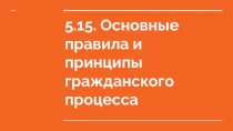 5.15. Основные правила и принципы гражданского процесса