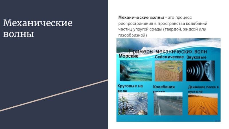 Упругая среда. Механические волны. Механические волны – это процесс распространения. Механические волны определение. Примеры механических волн.