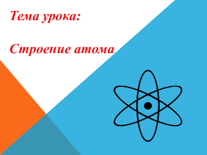 Тема урока:
Строение атома