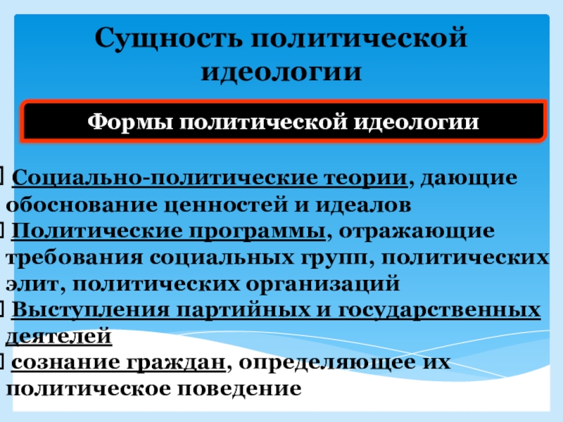 Политическая идеология презентация 11 класс