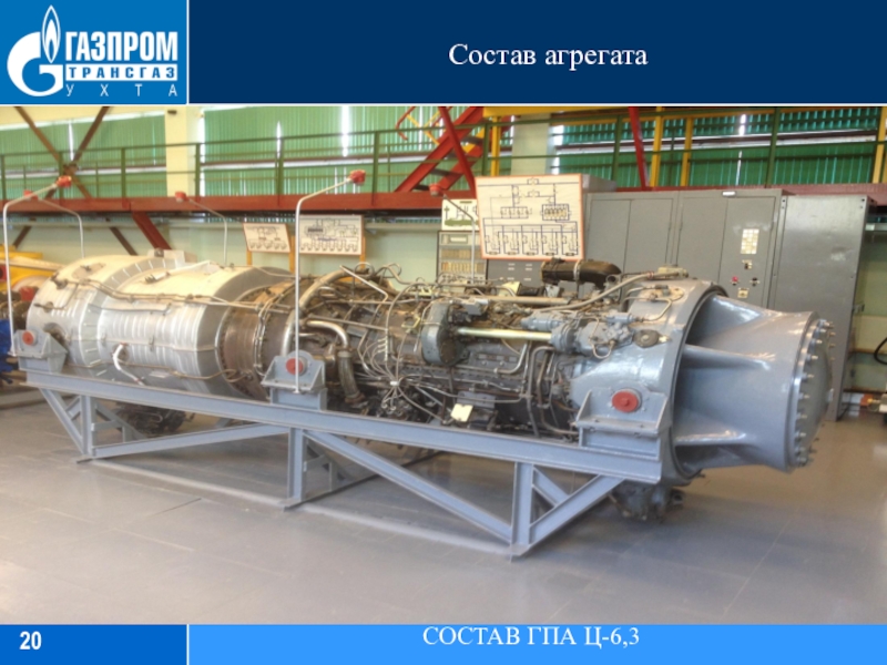 Состав агрегатаСОСТАВ ГПА Ц-6,32. Двигатель НК-12СТ спроектирован на базе авиационного двигателя. В качестве топлива для него используется