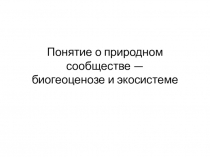 Понятие о природном сообществе — биогеоценозе и экосистеме