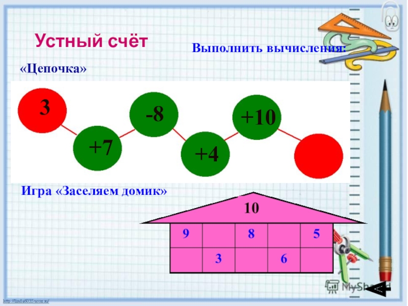 Презентация устный счет по математике