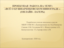 Проектная работа на тему: Всё о Кушнаренковском винограде  (онлайн- лагерь)