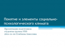 Понятие и элементы социально-психологического климата