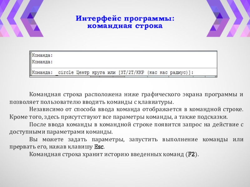 Ниже расположена. Командная программа. Правила ввода команд. Командная строка. Ввод текста команды.