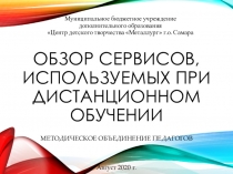 Обзор сервисов, используемых при дистанционном обучении