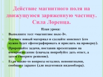 Действие магнитного поля на движущуюся заряженную частицу. Сила Лоренца