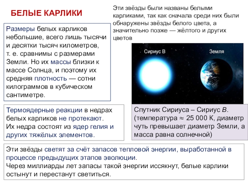 Презентация на тему белые карлики