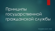 Принципы государственной гражданской службы