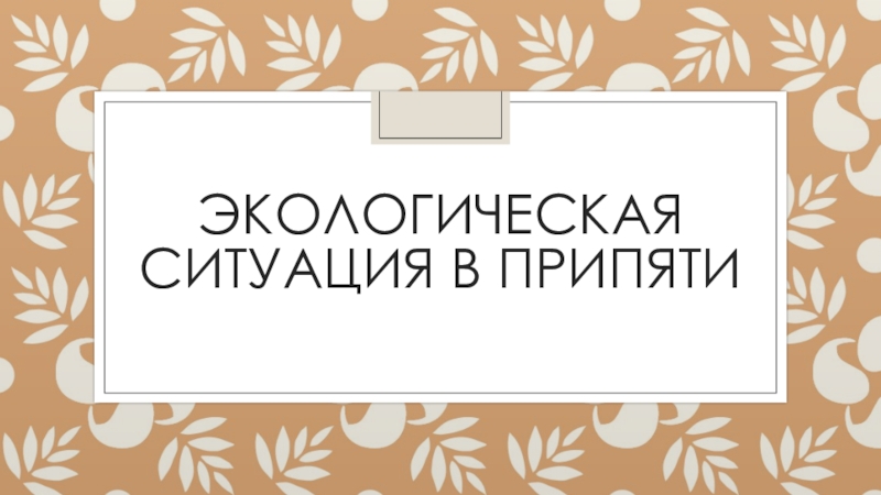 Экологическая ситуация в Припяти