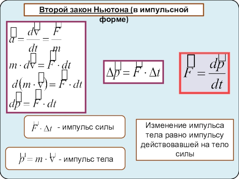 Форма силы. Второй закон импульса в импульсной форме. Формулировка 2 закона Ньютона в импульсной форме. Импульс второй закон Ньютона в импульсной форме. Закон сохранения импульса, второй закон Ньютона в импульсной форме.