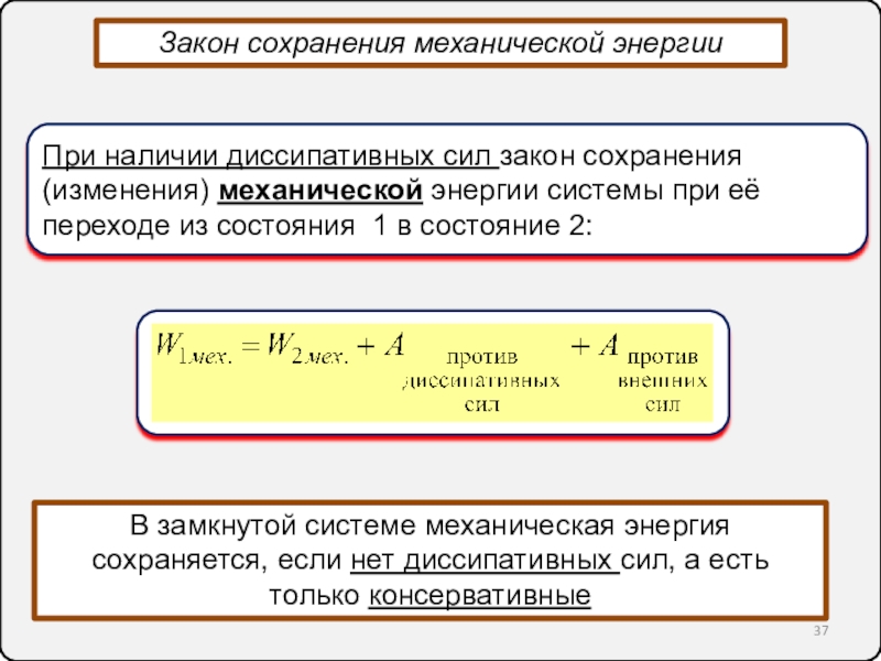 В замкнутой механической системе сохраняется. Закон сохранения и изменения механической энергии. Закон изменения механической энергии. Законы сохранения и изменения механической энергии системы. Закон сохранения энергии для диссипативных систем.